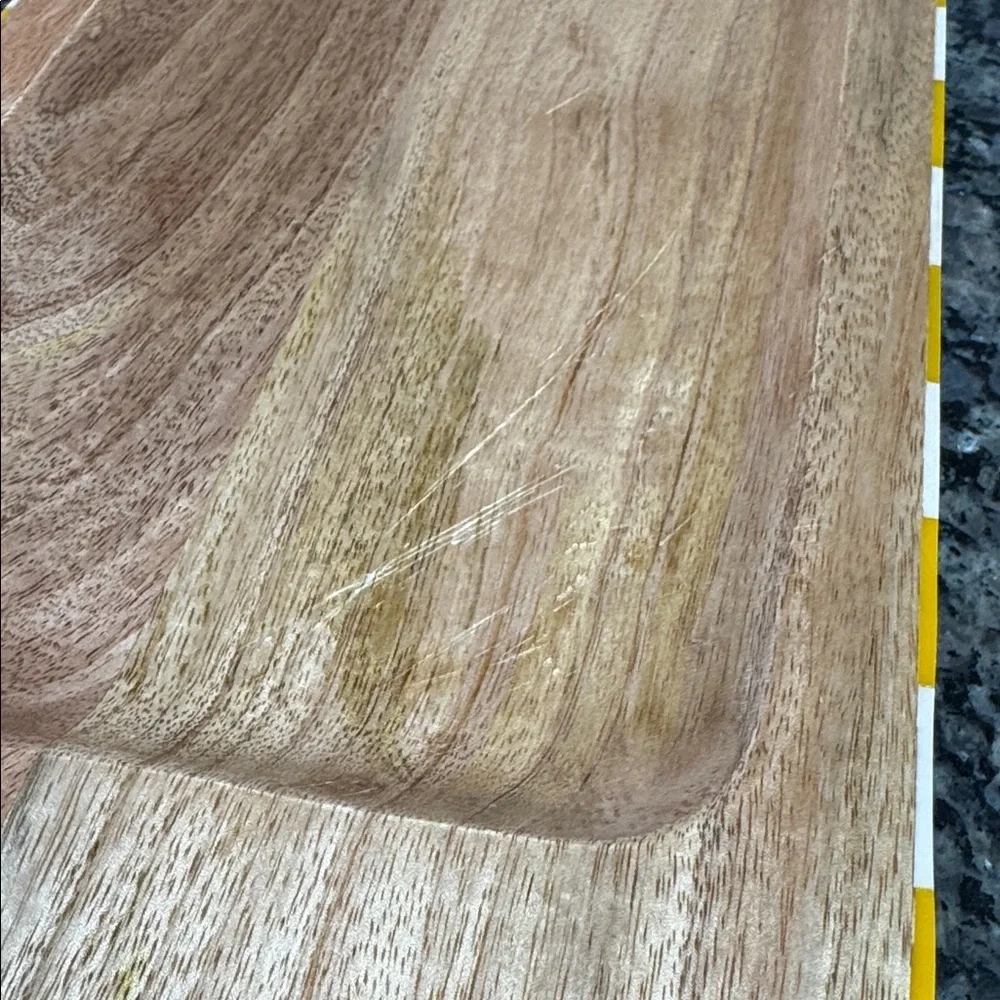 Striped yellow Wooden serving Tray 1 tray